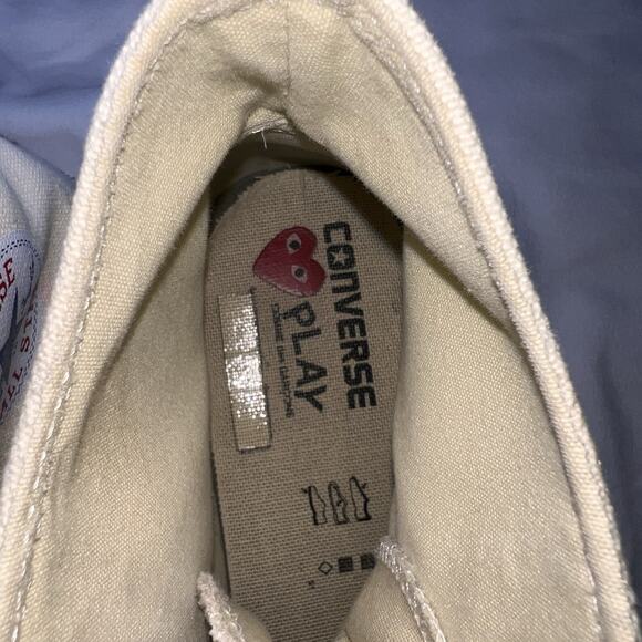 Converse x Comme Des Garcons Shoes Mens Size 12 Ivory High Top Chuck *AS IS READ - Picture 11 of 14